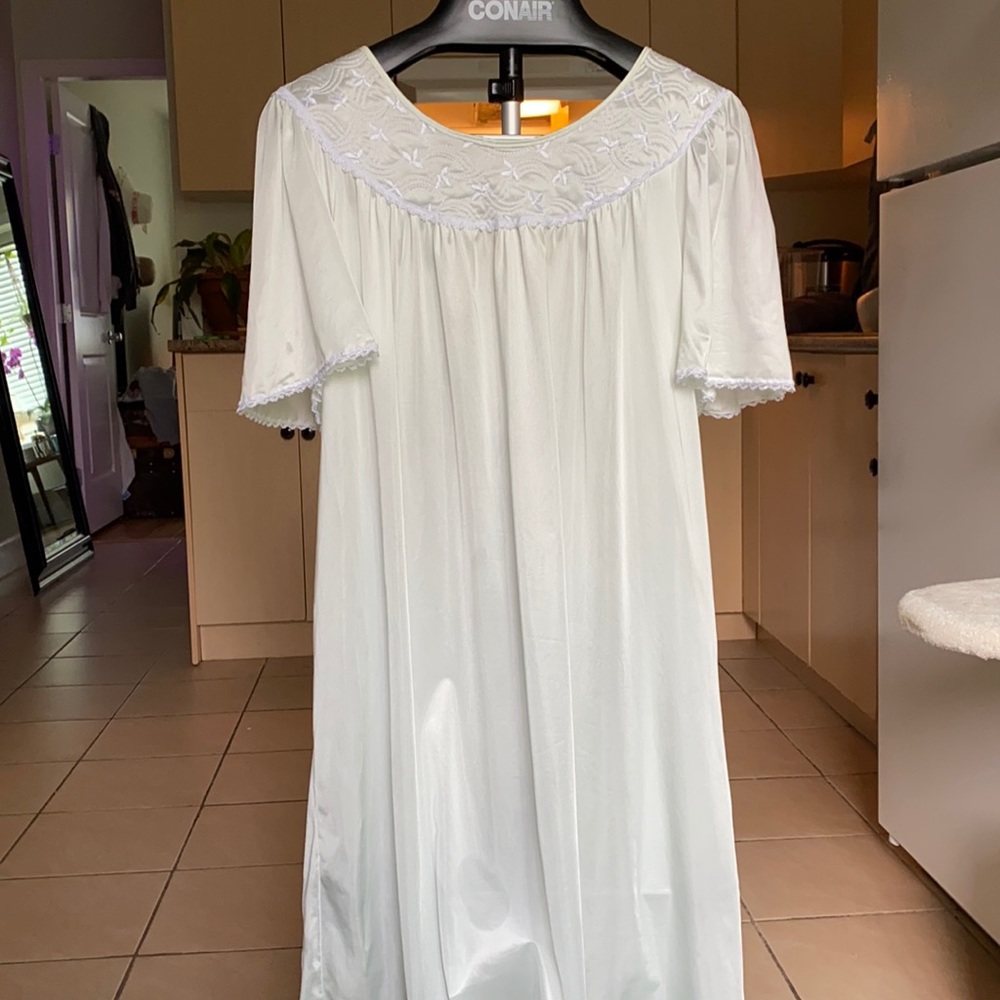 Boho Green Slip Dress with Embroidered Detail